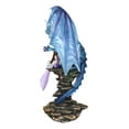 thumbnail image 2 of Giant Leviathan Blue Dragon Protecting A Young Princess Fairy With Kitten Statue, 2 of 8