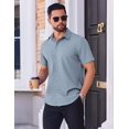 thumbnail image 5 of COOFANDY Mens Short Sleeve Button Down Wrinkle Free Dress Shirts Summer Business Casual Shirt, 5 of 6