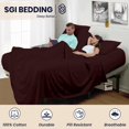 thumbnail image 6 of SGI Bedding 39" King Split Top Flex Head sheet 100% Egyptian Cotton Sheet Set - 600 Thread Count Flex Top Sheet for Adjustable Bed 4 Piece Sheet Set 15" Deep for Sleep Number bed - Chocolate, 6 of 7