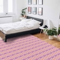 thumbnail image 6 of Area Rugs Indoor Non-Slip Rectangle Rug 5x8 Ft Pink Abstract Geometric Circle Rug Rubber Backing Floor Mats Non Shedding Home Decor Carpet for Entryway Living Room, 6 of 8
