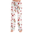 thumbnail image 2 of Christmas Pajama Pants for Women Christmas Deer Santa Claus Print Pj Bottoms Soft Casual Comfy Lounge Sleep Pants Loose Fit Pjs Pants Wine,2XL, 2 of 5