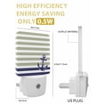 thumbnail image 3 of Night Lights Auto Sensor Sage Green Stripes Plug-in LED Nightlights Lamp Dusk to Dawn for Living Room, Bedroom, Bathroom, Hallway, Stairways Home Wall Decor, Navy Blue Nautical Anchor Night Light, 3 of 9