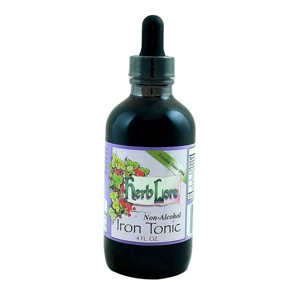 Herb Lore Organic Liquid Iron Supplement NonAlcohol 4 Ounces Non