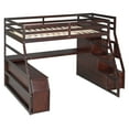thumbnail image 6 of Harper & Bright Designs Full Size Loft Bed with Desk and Storage Stairs, Wood Loft Bed Full with 7 Drawers & Shelve, High Loft Bed with Desk for Boys Girls, Espresso, 6 of 16