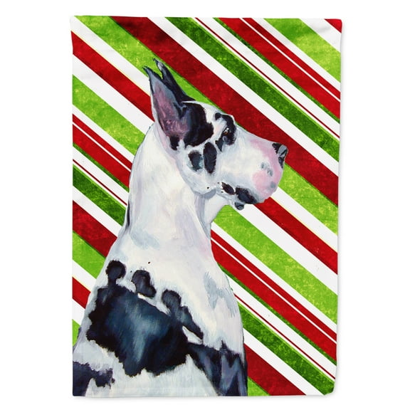 Carolines Treasures LH9236-FLAG-PARENT Great Dane Candy Cane Holiday Christmas  Flag  multicolor