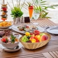 thumbnail image 2 of 10Pcs Wicker Bread Basket,Handwoven Oval Small Basket, Oval Woven Tabletop Fruit Vegetables Food Serving Basket for Kitchen, Home, Restaurant, 2 of 6