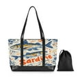 thumbnail image 7 of FORMRS Canvas Laptop Tote Bag for Women with 15.6" Computer Compartments Shoulder Handbag, Blue Sardines Pattern, 7 of 7
