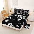 thumbnail image 2 of Erosebridal Cartoon Football Print Queen Sheet Sets,Black White T Alphabet Bed Set For Soccer Lovers 4pcs, 2 of 6