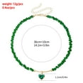 thumbnail image 5 of Glass Bead Heart Rhinestones Necklace Dainty Jewelry Comfort Fit Daily Use], 5 of 21