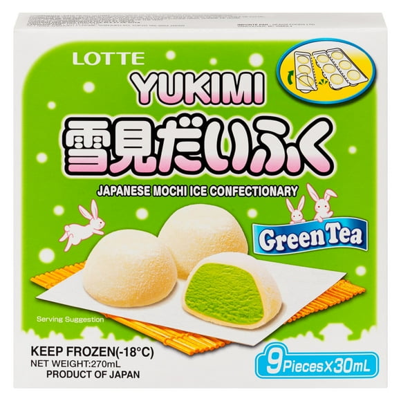 Lotte Mochi Green Tea, Mochi (rice cake) filled with green tea ice-cream