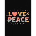 thumbnail image 2 of T-shirt Graphique Coloré "LOVE & PEACE" pour Femmes - Col Rond Manches Courtes, Mélange Polyester-Spandex Confortable, Lavable en Machine, Fête des Pères, Fête des Mères, Nouvel An, Festival de Printemps, 2 of 7