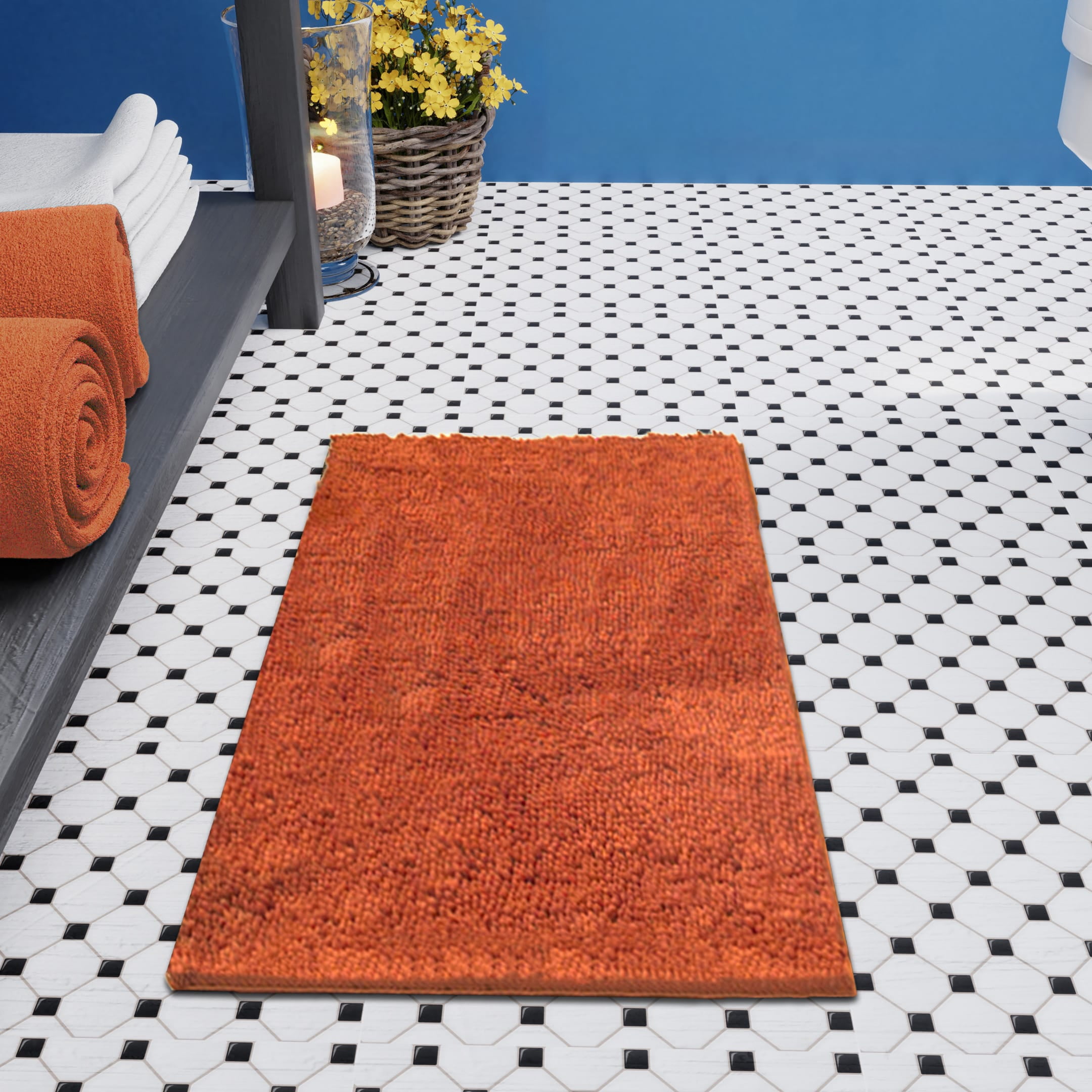 Resort Collection Chenille Plush Loop Bath Mats