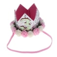 thumbnail image 1 of Bebé niña fiesta de cumpleaños sombrero rosa flor decoración accesorios para el cabello Plata-3 perfke Diadema de fiesta de cumpleaños infantil, 1 of 8