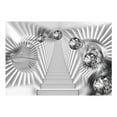 thumbnail image 3 of Tiptophomedecor 3D Illusion Wallpaper Wall Mural - Silver Stairs, 3 of 4