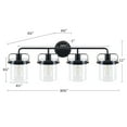 thumbnail image 5 of Wall Light for 60W Bulb Farmhouse Metal Sconce w Glass Shade Matte Black, 4-Light Sconce, 5 of 9