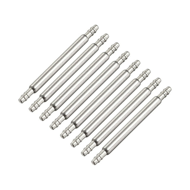 Pines de barra de resorte Uxcell 16mm x 1.5mm, pines de repuesto para banda de reloj de acero inoxidable, pines de enlace de orejeta de reloj, 8 piezas