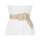 thumbnail image 4 of Cinturones de mujer tejidos, cinturones anchos para vestidos, decorativos, ajustables de 22.83 a 37.01 pulgadas, color beige, 4 of 4