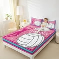 thumbnail image 4 of jejeloiu Spike The Ball Twin Sheet Sets,Wolleyball Sports Twin Fitted Sheet,Pink White Cyan Flat Sheet For Children,Luxury Bedroom Decor,3pcs, 4 of 7