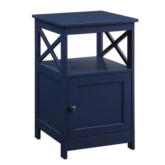 Pemberly Row End Table with Cabinet in Cobalt Blue Wood Finish