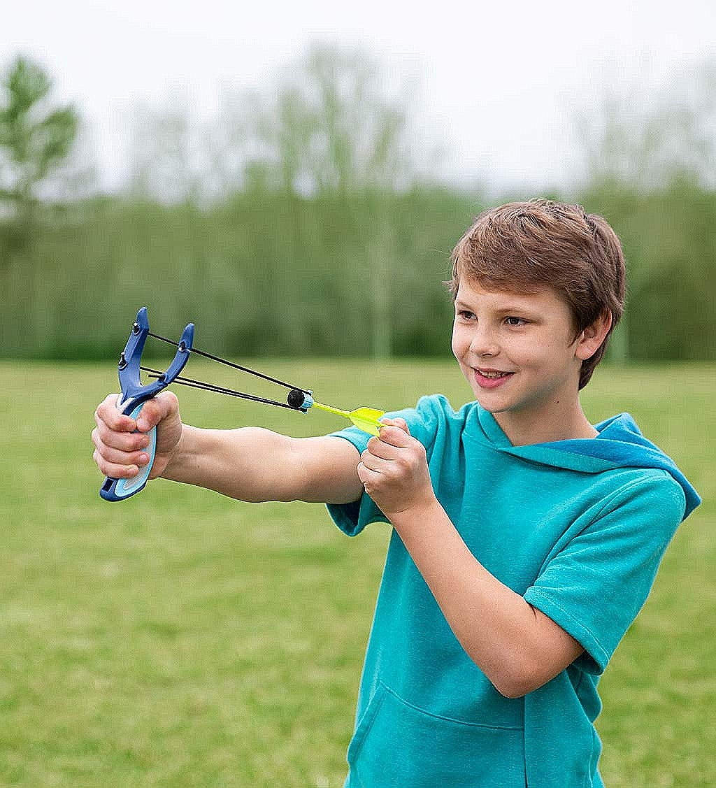 HearthSong 2-in-1 Slingshot and Hand Archery Set for Kids