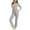 Gray, variant on Bixock Women Fall and Winter Outfit Set,Women Two-piece Set,Women's Two-piece Set Solid Color Long Sleeve Button Front Fitted Top and Pants Set