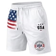 thumbnail image 2 of Rove Studio Men’s Patriotic USA Flag Print Shorts, Lightweight Breathable Athletic Gym Shorts with Side Pockets White S, 2 of 4