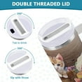 thumbnail image 5 of 40 oz Insulated Stainless Steel Tumbler Double Wall Stainless Steel Tumbler with 2-Way Drinking Different Colors and Patterns Cat, 5 of 9