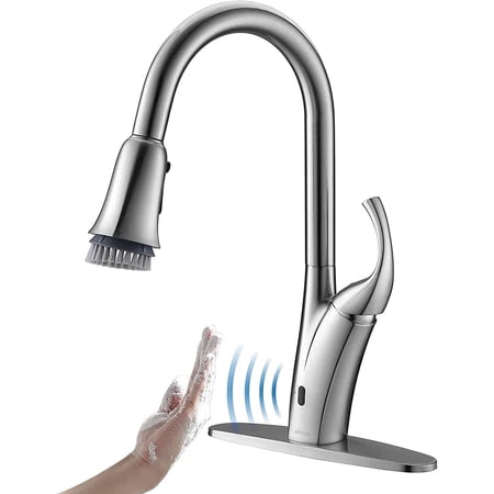 APPASO Touchless Motion Sensor Pull Down Kitchen Faucet Brushed Nickel 150TL-BN