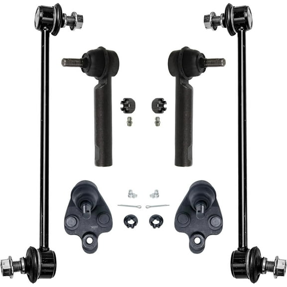 Detroit Axle - Front Lower Ball Joints Sway Bars Outer Tie Rods Replacement for Toyota Corolla Matrix Pontiac Vibe - 6pc Set