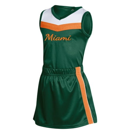 Girls Toddler Russell Green Miami Hurricanes 3-Piece Cheer Set