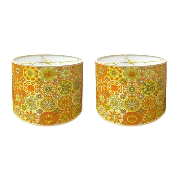 Royal Designs, Inc. Custom Handmade Hardback Shade, 12in; Gleaming Warmth, 2 Pk