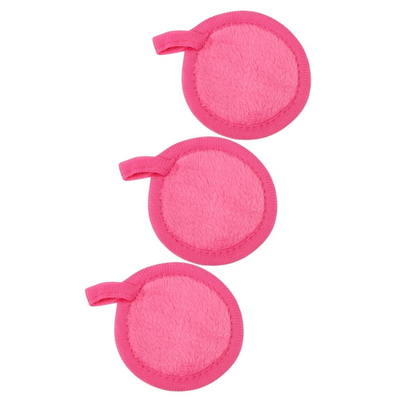Vocoste Soft Flannel Pads Reusable Makeup Remover Pads Facial Cleansing Pad for Most Skin Types Red 3 Pcs