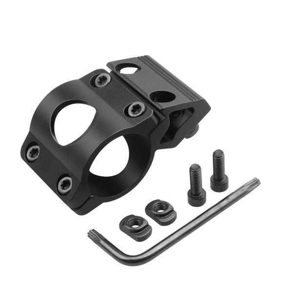25.4mm  Diameter Scope Ring Holder Mount Flashlight Clip Clamping Fit M-lok Handguard Rail_Black Color
