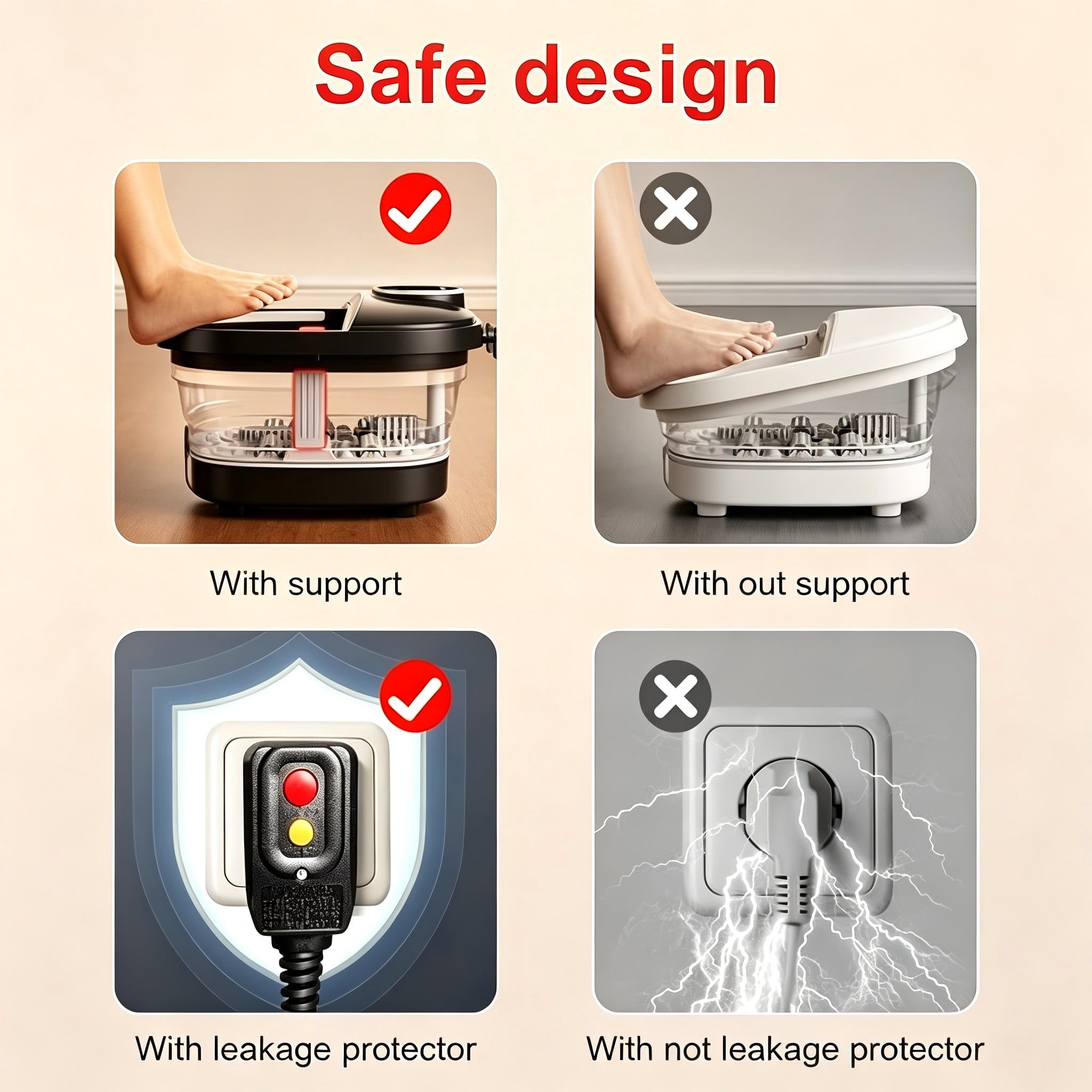 Gehana Foot Spa Massager with Heat and Bubbles - Digital Display, Collapsible Foot Bath with Massage Rollers, Temperature Control, Perfect for Foot Relaxation at Home