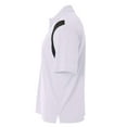 thumbnail image 2 of A4 Color Block Polo with Knit Color For Men in White/Black | N3266, 2 of 2