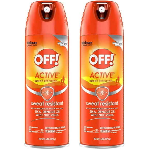 OFF! Active Mosquito Repellent - DEET, Unscented, Outdoor Use - 2 Pack, 6 oz Each