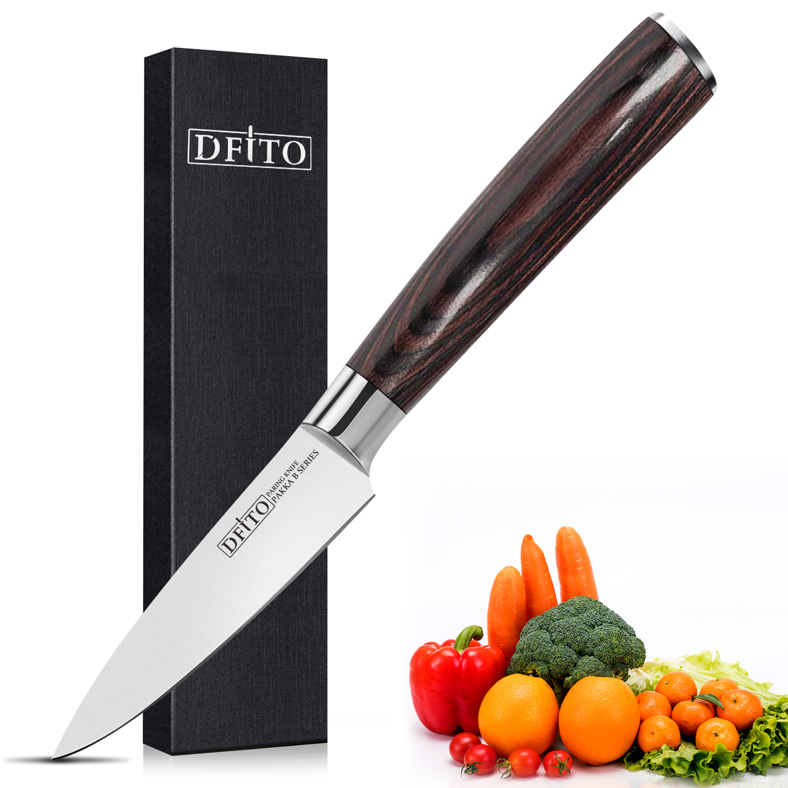 Paring Knife,DFITO Professional Stainless Steel 3.5inch Paring Knife