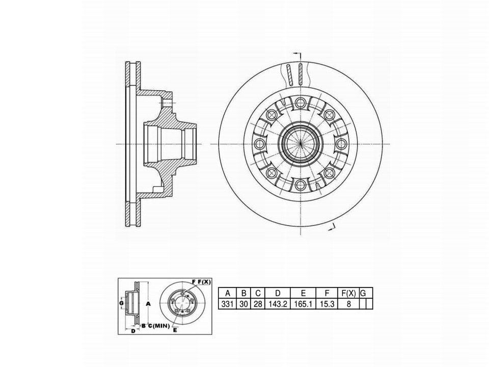 Winstop Brake Rotor and Hub Assembly, Front WS241362, Ford E-250 Econoline 1999-1995