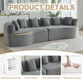 thumbnail image 3 of Leumius 111.5" Curved Sectional Sofa, Oversized Corduroy Modern Cloud Sofa with 6 Pillows,4 Seater Memory Foam Sofa with Deep Seat for Living Room,Gray Corduroy, 3 of 6