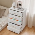 thumbnail image 5 of Noelse 2 Piece Bedroom Furniture Set, 6 Drawer Dresser & 5 Drawer Tall Dresser with Metal Handles, White, 5 of 10