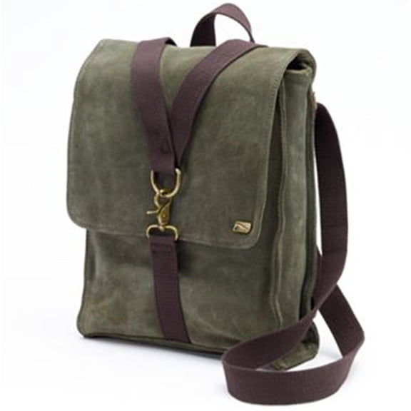 Ducti "Ambush" Suede Hybrid Laptop Messenger Bag & Backpack - Green