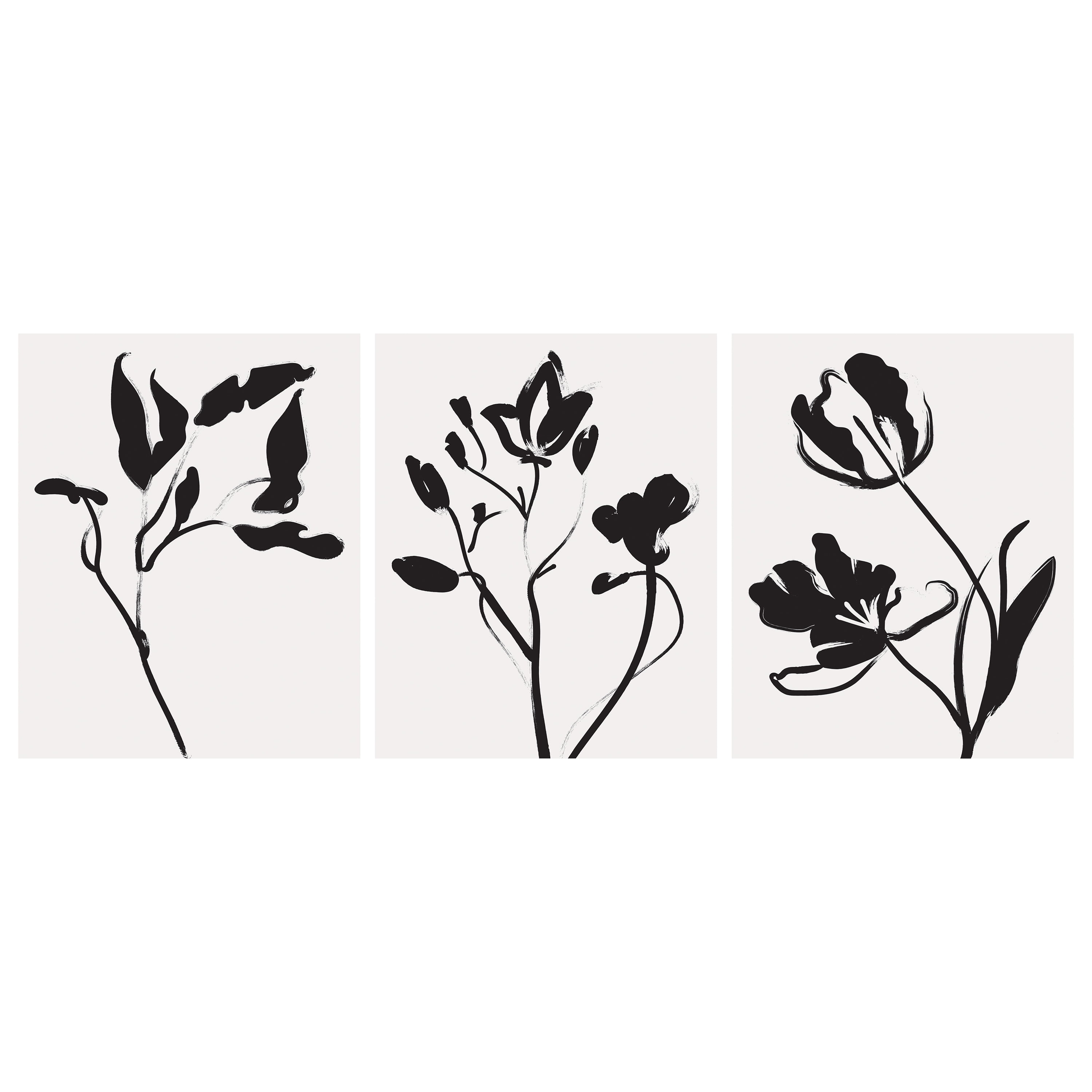 (2 pack) DesignOvation Botanicals Black and White Unframed Art Prints 8” x 10” Set of 3 by The Creative Bunch Studio