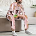 thumbnail image 5 of Mens Pajamas Set, Summer Ice Cream Pink Button Down Long Sleeve Loungewear Sleepwear Pjs sets for Men, 5 of 5