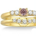 thumbnail image 2 of 1.25 Carat Morganite & Diamond Affordable Bridal Set on 10k Yellow Gold, 2 of 2
