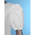 thumbnail image 6 of TiaoBug Womens Puff Sleeve Party Dress Babydoll A-Line Flared Evening Dress Formal Prom Gown White M, 6 of 7