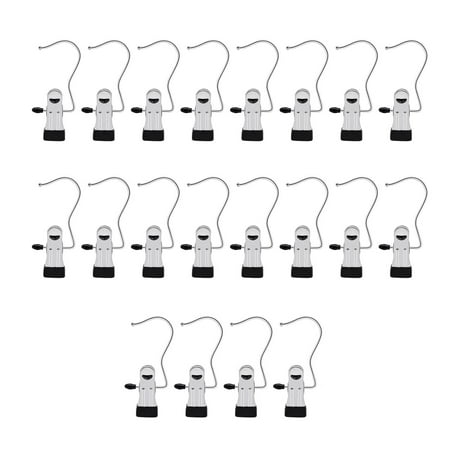 

20 Pack Laundry Hooks with Clips Portable Hanger Stainless Steel Home Travel Hangers for Bras Shoes Pants Socks Boot Hat