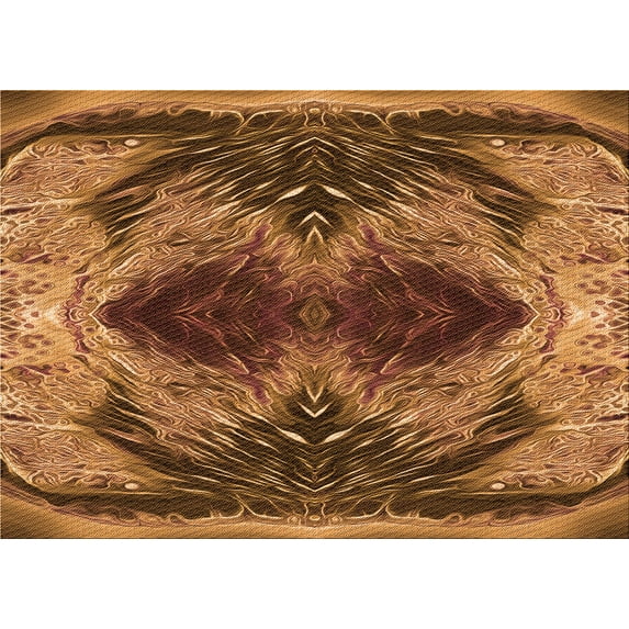 Ahgly Company Indoor Rectangle Patterned Blood Red Brown Area Rugs, 2' x 3'