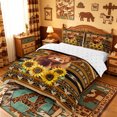 thumbnail image 2 of meiyoeat rustic Aztec Highland Cow Bedding,Western Farm Print Duvet Cover Full,Reversible,3-Piece,1 Duvet Cover and 2 Pillowcases, 2 of 6