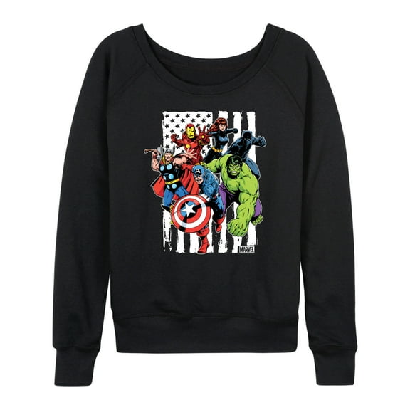Marvel The Avengers - American Flag - Women's French Terry Pullover Sweatshirt
