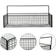 thumbnail image 3 of Metal Wire Basket Wall Mount, GIXUSIL Bathroom Storage Basket, 1Pcs Adhesive Fruit Kitchens Hanging Living, Room Wire Baskets, Food Storage Bin for Kitchen (14" x 6" x 4 ", Black), 3 of 7